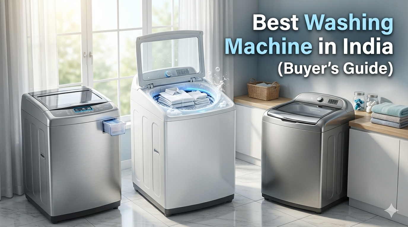 Best washing machine in India 2025 showing top load washing machines with powerful wash performance and energy-efficient design